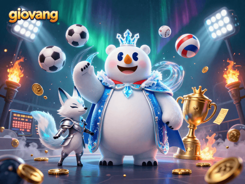 Bet on giovang's exciting soccer events with vibrant characters and dynamic sports elements.