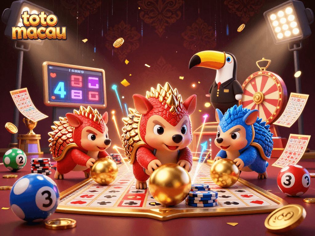 Roll in winnings with the dynamic toto macau gameplay featuring rival pangolins and colorful betting elements.