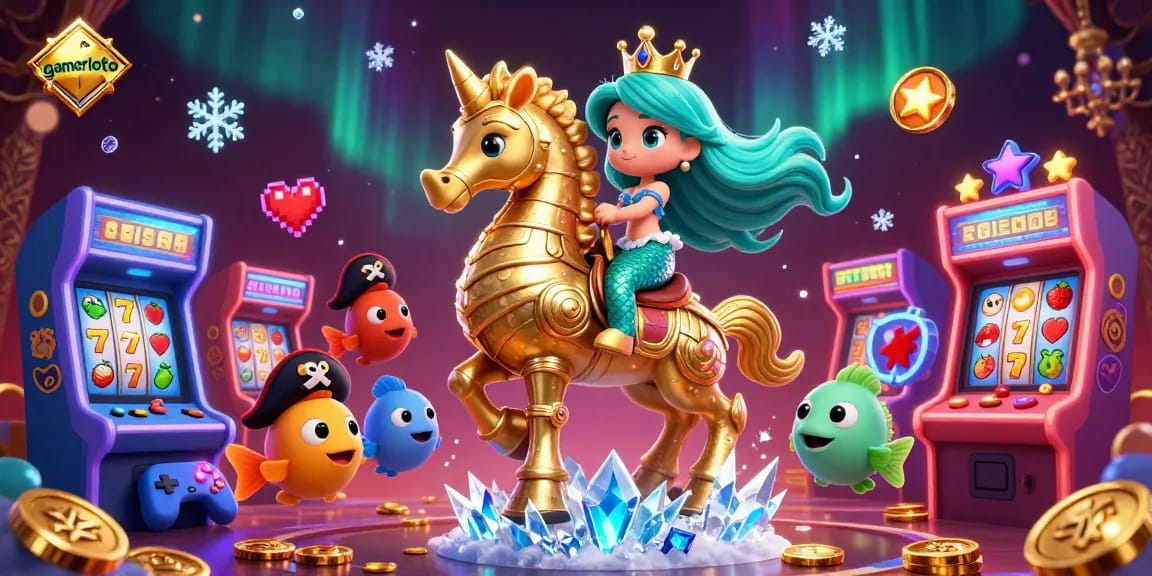 Join the excitement at gamerloto with a vibrant mermaid-themed casino adventure illustration.