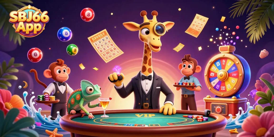 Experience the thrill of table games with SBJ66 App, featuring a unique 3D casino scene.
