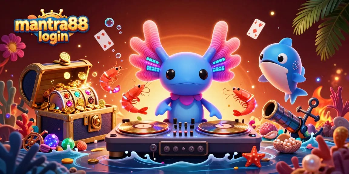 Engage with mantra88 login in this vibrant underwater casino scene featuring lively characters and gaming elements.