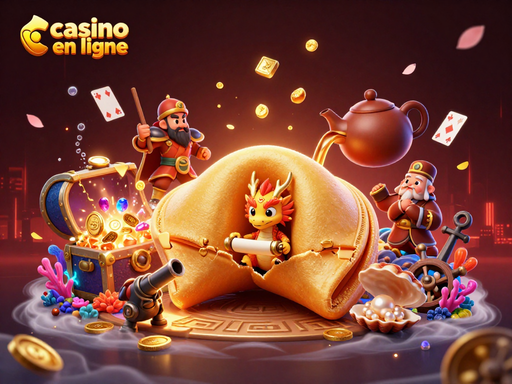 Découvrez le casino en ligne avec des personnages colorés et des éléments festifs illustrant un univers de jeux captivants.