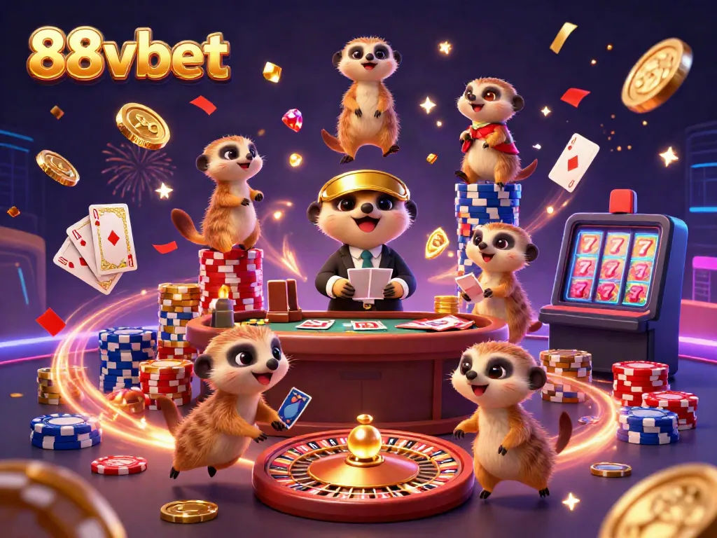 Experience winning moments at 88vbet with vibrant meerkats overseeing an exciting casino operation.