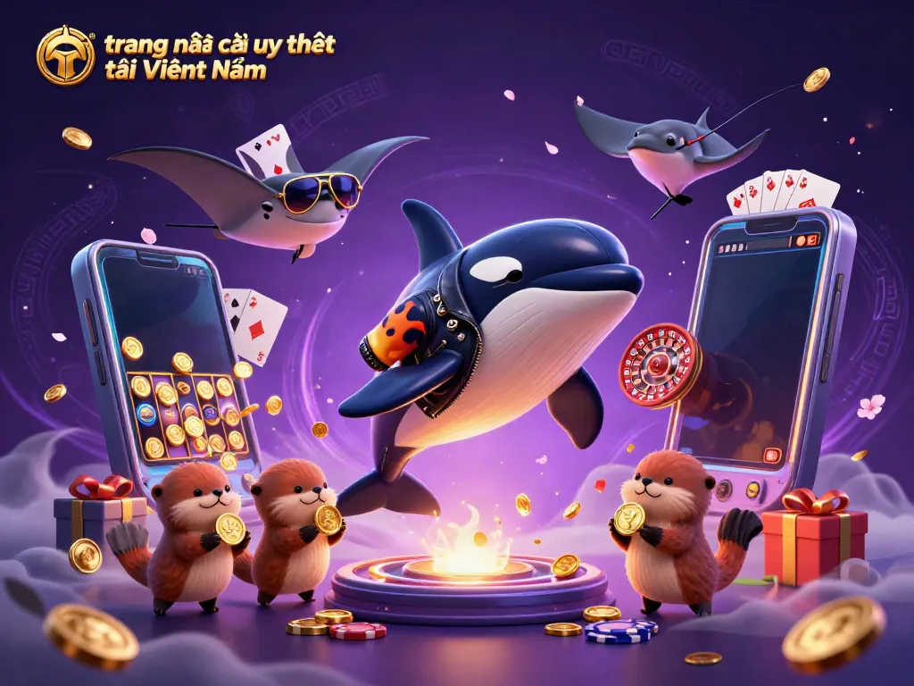 Engage with the vibrant scene of trusted betting platforms in Vietnam - trang nhà cái uy tín tại Việt Nam, featuring dynamic characters and gaming elements.