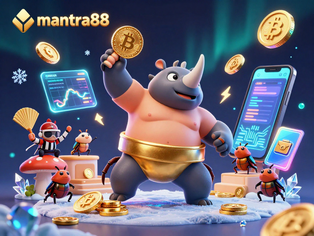 Experience exhilarating wins at mantra88 with a lively sumo beetle competition in a vibrant casino scene.