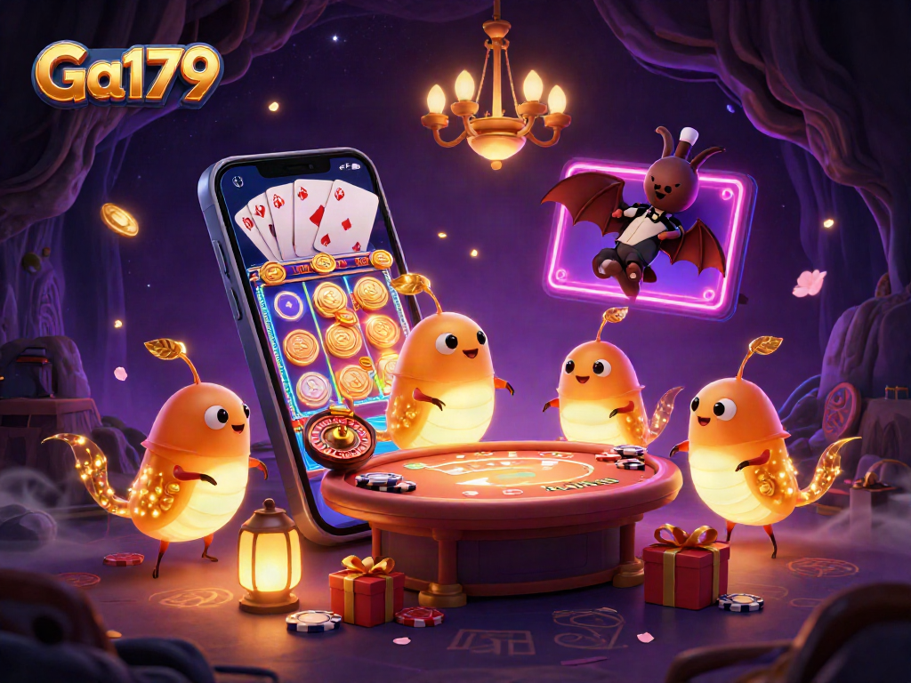 Experience Ga179's lively cave casino with glowing glowworms and thrilling games.