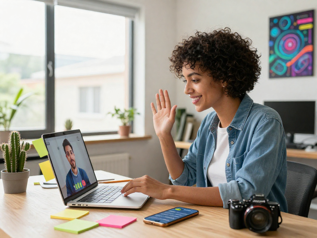 Engaging spicychat conversation in a modern workspace