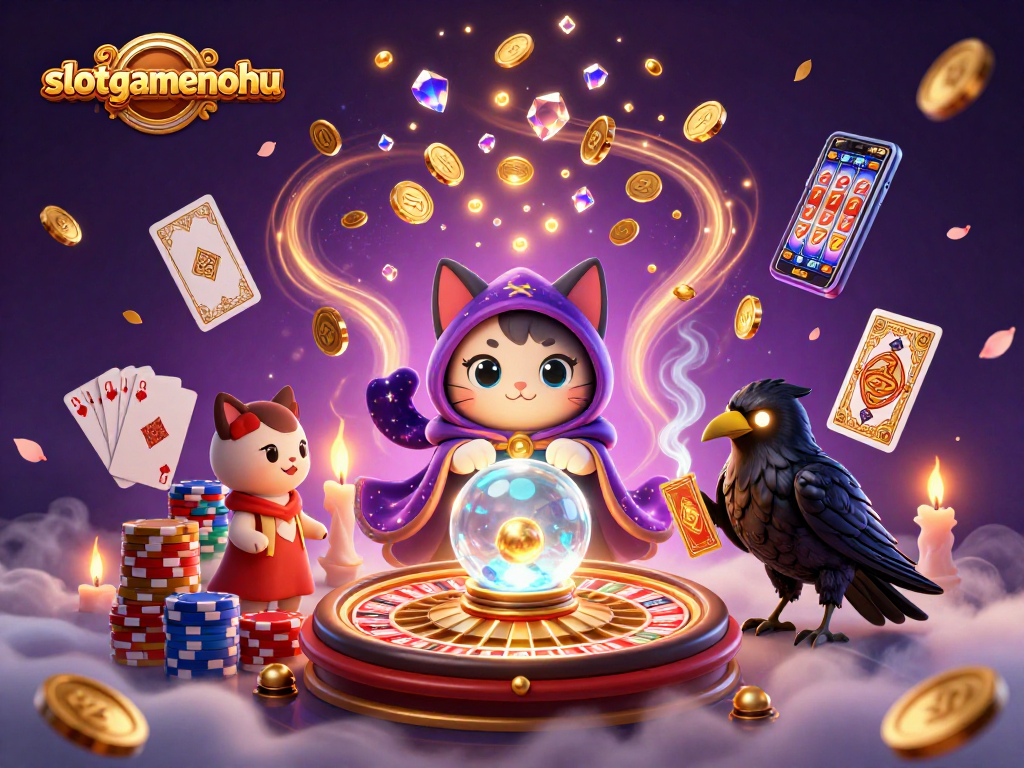 Experience the excitement of slotgamenohu with a vibrant illustrated 3D casino scene.