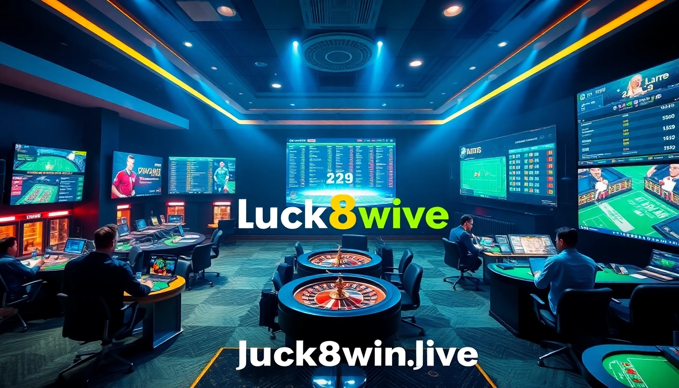 Engaging online betting scene with users exploring luck8win.live casino and sports betting.