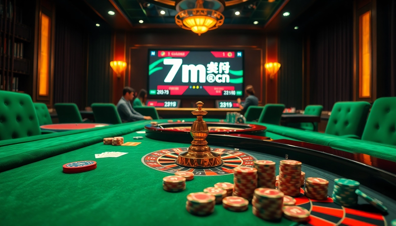 Engaging in thrilling gambling action at a casino with a focus on 7m cn live scores and modern gaming elements.
