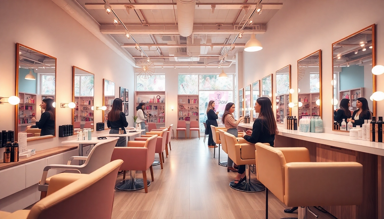 Inviting interior of recommended hair salons showcasing stylish decor, professional stylists, and satisfied clients.