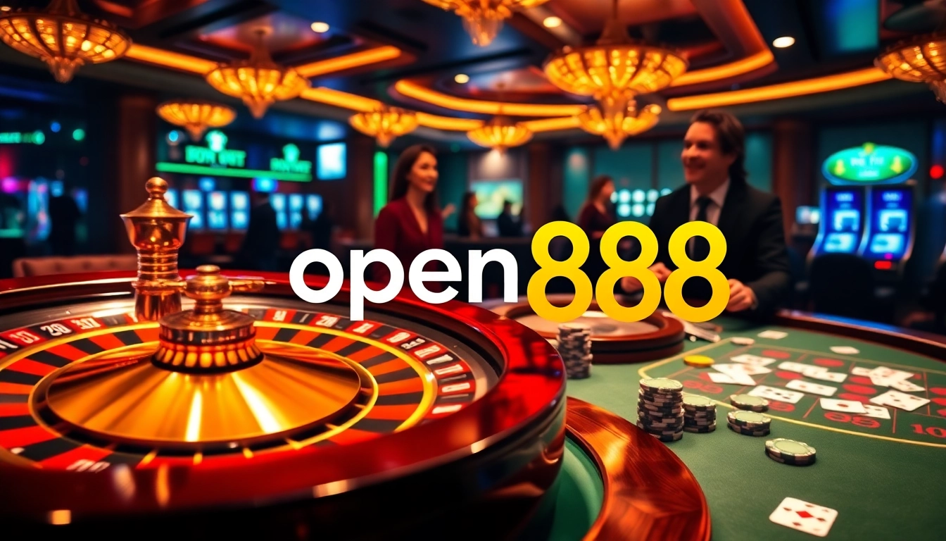 Experience thrilling gambling at open88 with poker chips and a spinning roulette wheel.
