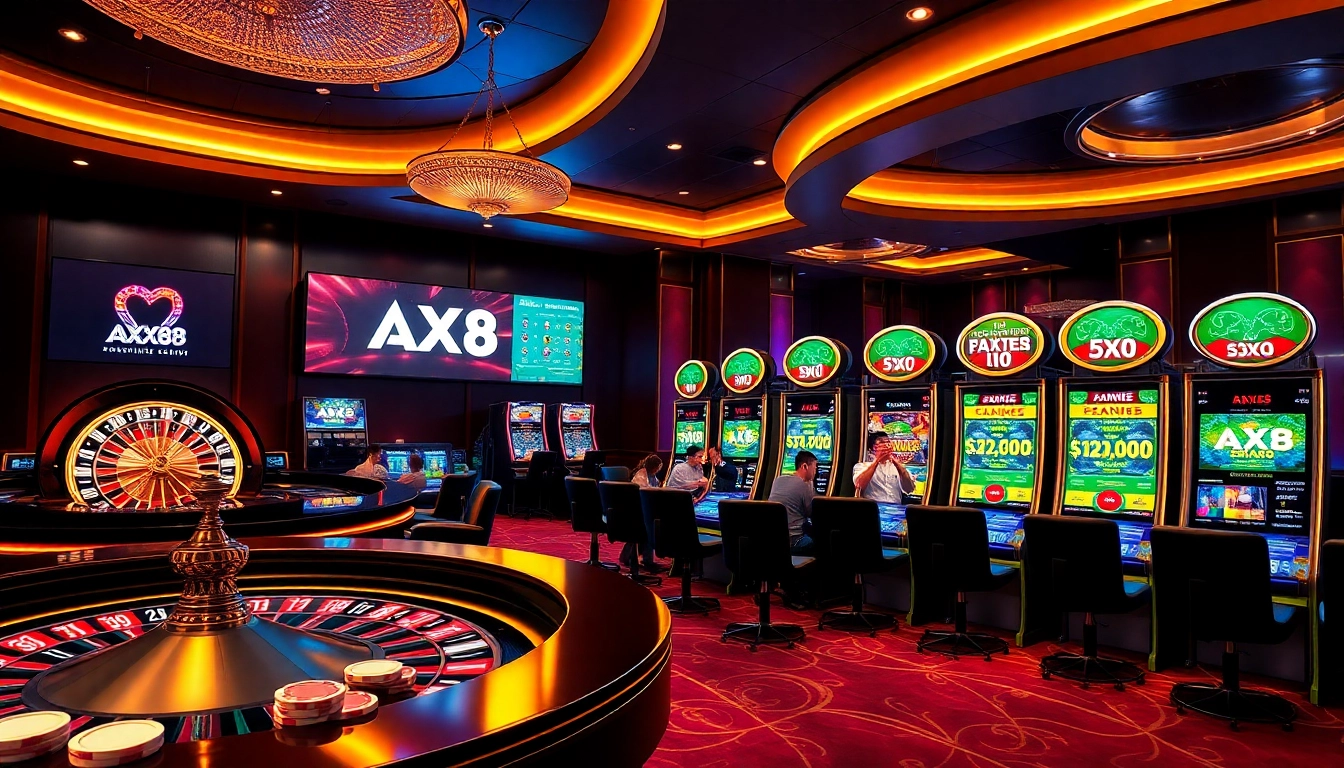 AXX88 players enjoying thrilling online casino games and winning big prizes.