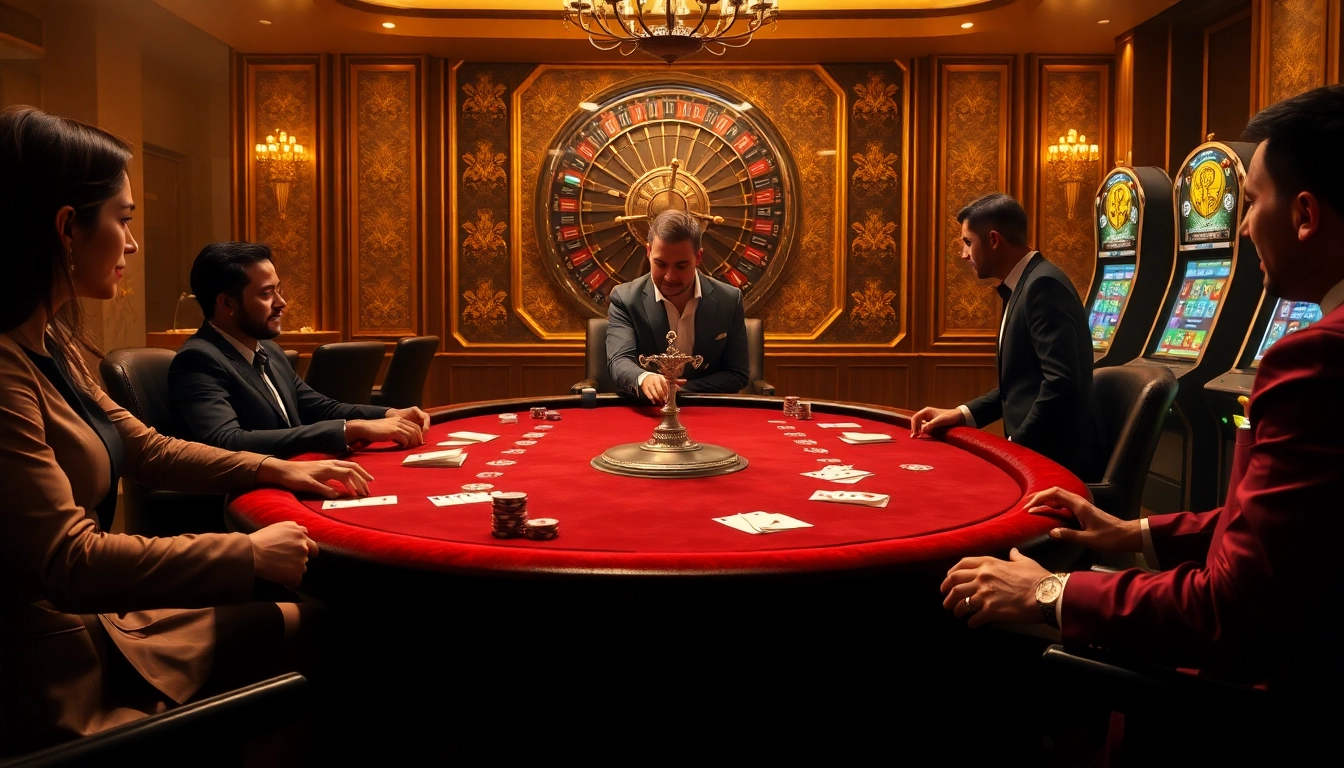 Experience excitement at https://bem88.com with vibrant poker and roulette games in a luxurious casino setting.