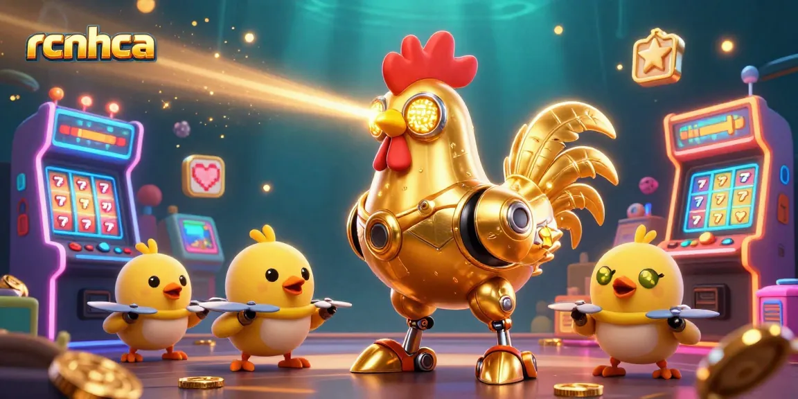 Experience the vibrant atmosphere of non-UK casinos with the rcnhca golden rooster robot and arcade game elements.